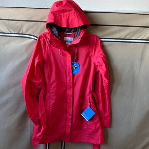 New Columbia Red Waterproof light jacket Medium